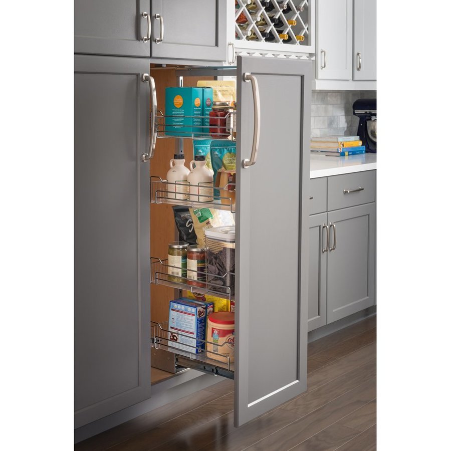 15-Full Extension Pull-Out Pantry System, Chrome, 5243-14N CR